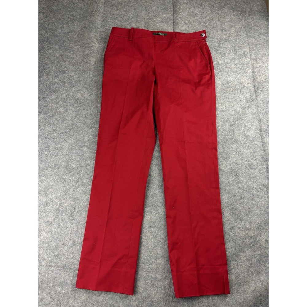 Lauren Ralph Lauren Red Career Trousers Straight Leg Dress Pants Holiday Women 4